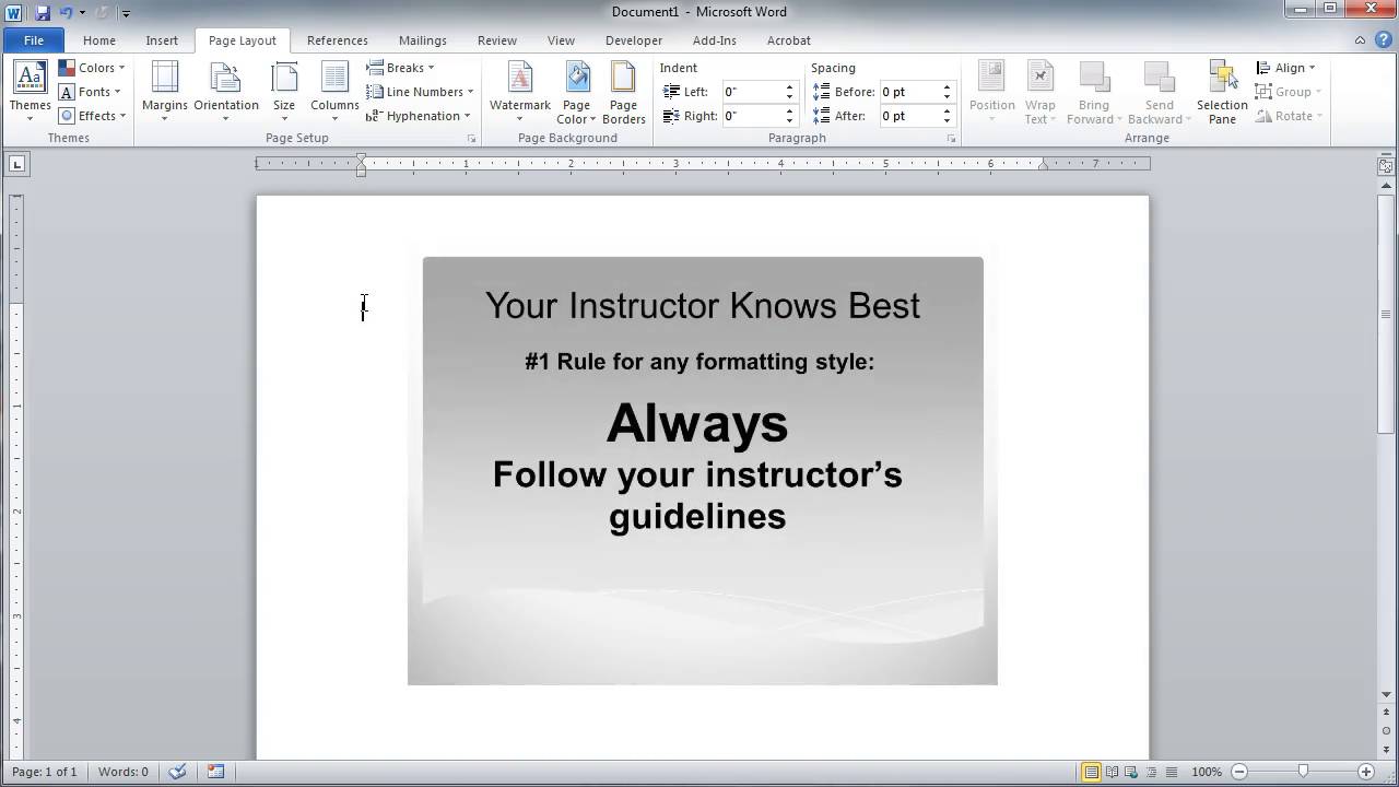 Formatting an MLA Paper in Microsoft Word, Part 1 - YouTube