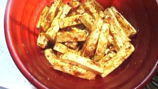  DIY PANEER FINGER CHIPS WITH MINT CHUTNEY (பனீர் சிப்ஸ், புதினா சட்னி)