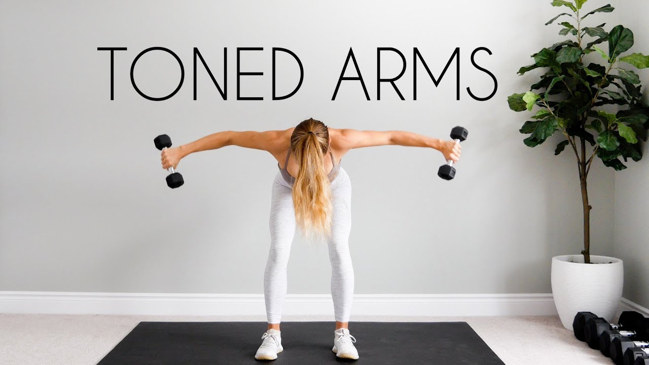 10 Min Toned Arms Workout At Home Minimal Equipment Youtube