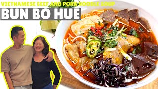 the BEST BUN BO HUE // BBH // Vietnamese Beef & Pork Noodle Soup Recipe + Mukbang