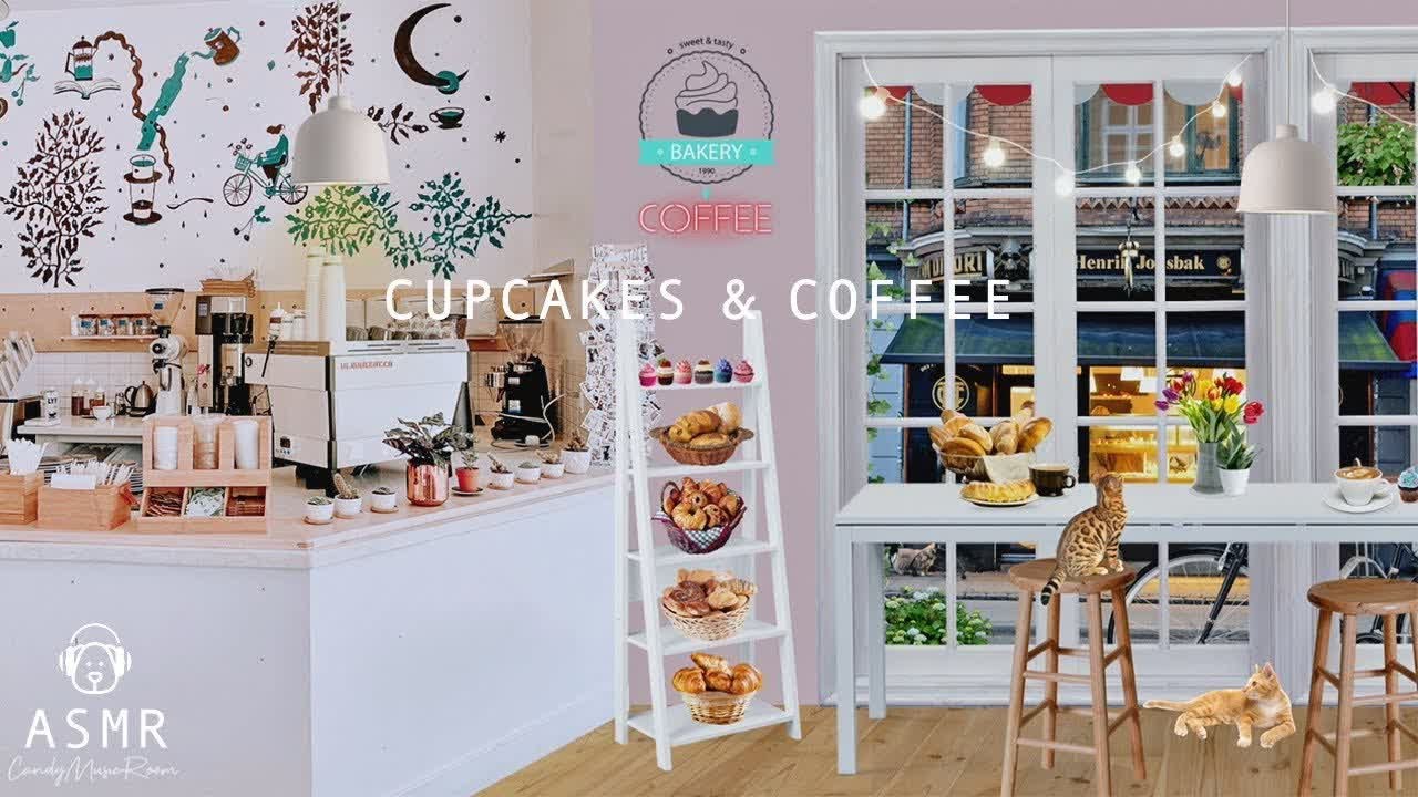 Cupcakes & Coffee Shop Ambience - Bakery Shop Sounds, Cafe Noises, Relaxing Jazz Music - Study A
