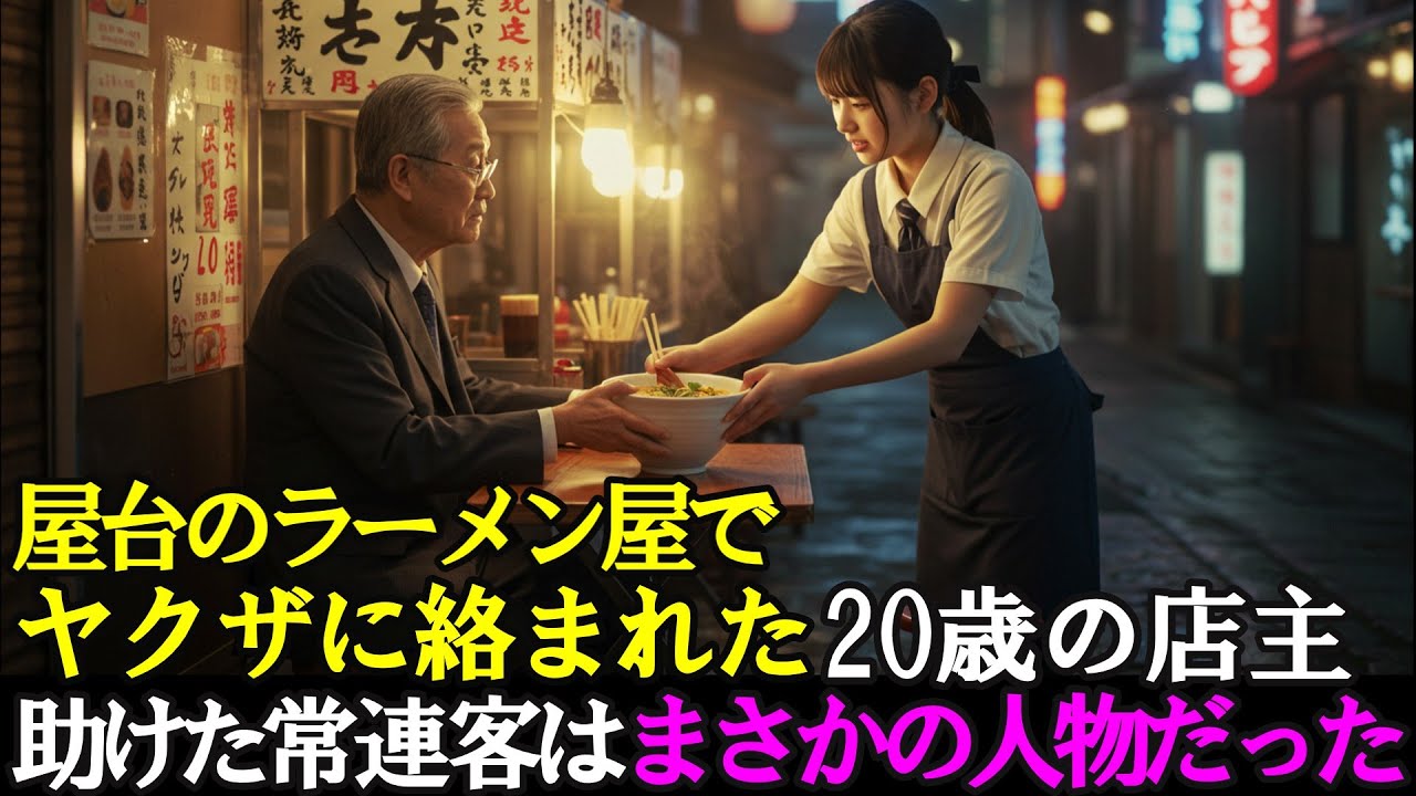 屋台のラーメン屋でヤクザに絡まれた20歳の店主。助けた常連客が見せた驚愕の正体とは…