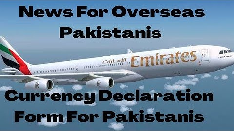 Currency Declaration Form For Pakistanis