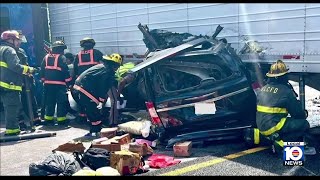 Semitruck driver arrested in Turnpike crash that killed 3 South Floridians
