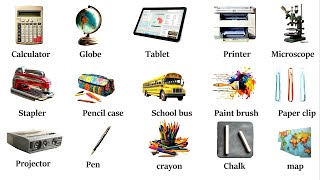 School and Classroom Objects Vocabulary| Things at School and Classroom in English + Self-Test