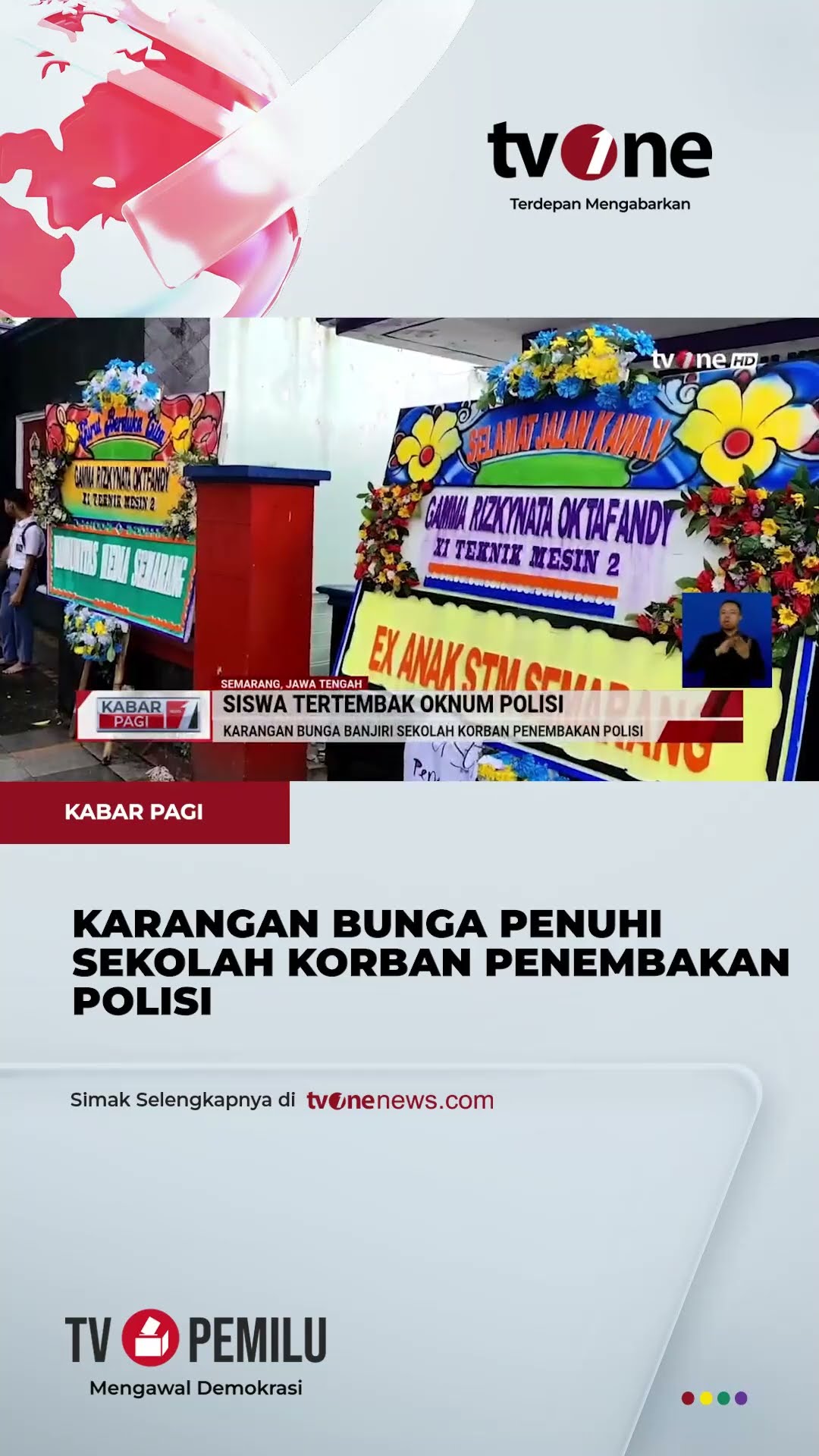 Sekolah Korban Penembakan Polisi Dibanjiri Karangan Bunga | tvOne