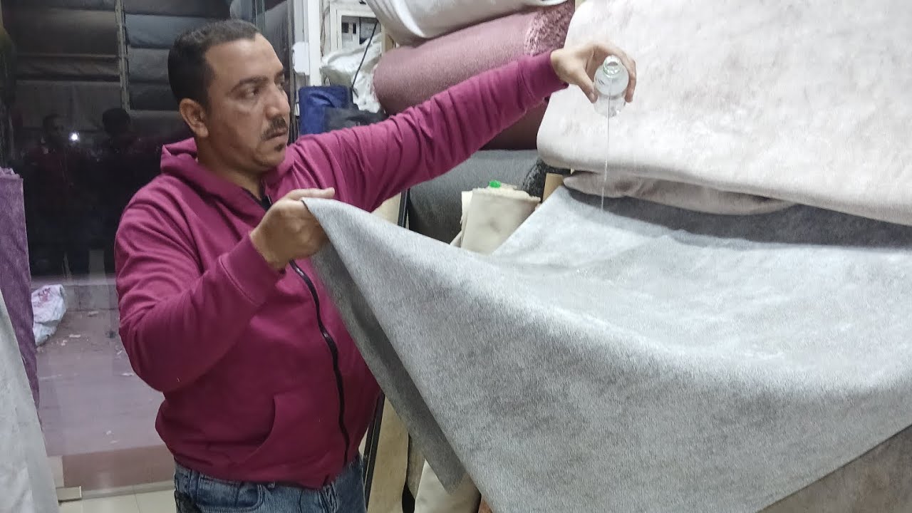 وعندنا قماش الكتان المعالج اللي مابيشربش مياه وسعر خيالي القطيفه البوليفار الليزر بتاع التنجيد