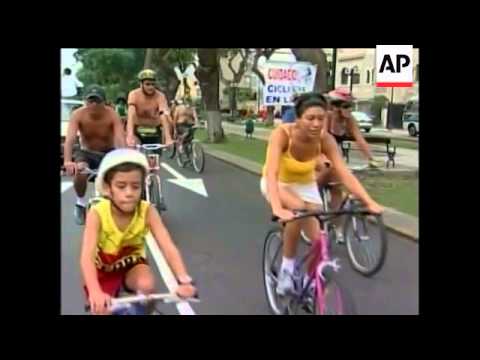 Hundreds Of Half Nude Cyclists Rode Through The Streets Of Lima In Protest Today Asking Car