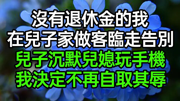 没有退休金的我，在儿子家做客临走告别，儿子沉默儿媳玩手机，我决定不再自取其辱#深夜浅读 #为人处世 #生活经验 #情感故事 - 天天要闻