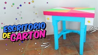 MANUALIDADES HECHAS CON CARTÓN   MESA ESCRITORIO DIY