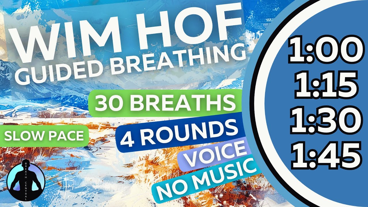 WIM HOF Guided Breathing Meditation 30 Breaths 4 Rounds Slow Pace Wim hof guided breathing meditation 30 breaths 4 rounds slow pace