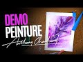  demo peinture abstraite violet rose et mauve