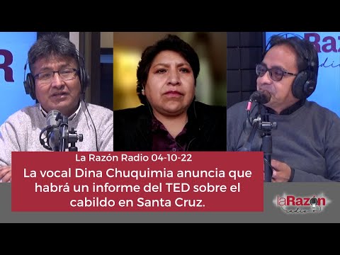 La vocal Dina Chuquimia anuncia que habrá un informe del TED sobre el cabildo en Santa Cruz.