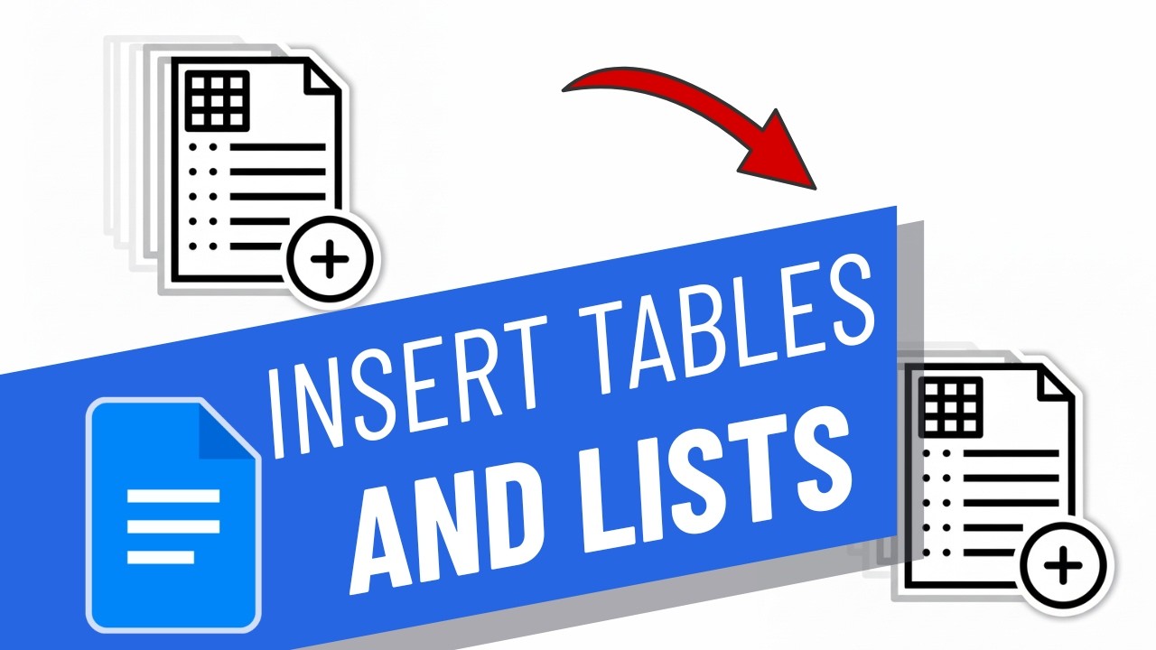 How to insert tables and lists to organize content Google Docs - YouTube
