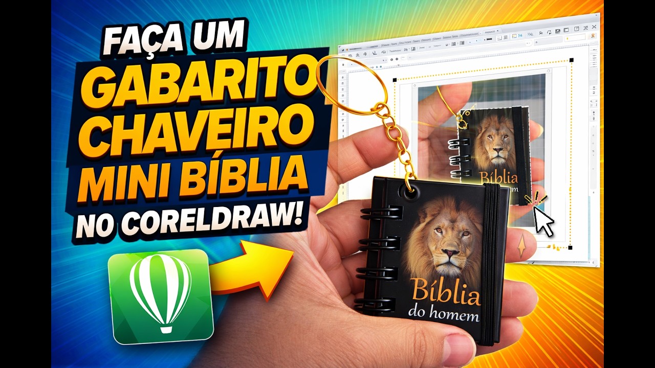 Aprenda a Fazer Chaveiro Mini Bíblia no CorelDRAW (FÁCIL)crie o gabarito comigo !!