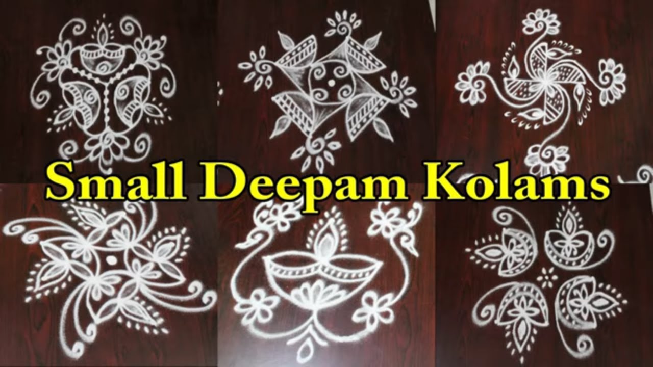 Simple Diya Rangolis for Diwali | Small Deepam Kolams | Deepam ...