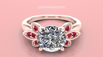 Three Leaf Solitaire Ring - CounterSketch