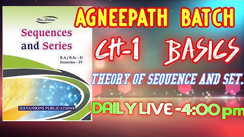 BA/BSC 4th sem MATH SEQUENCE AND SERIES | CH-1BASICS set theory topology | CDLU,KUK MDU