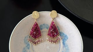Tutorial ruby wirewrapped geometric earrings#earrings #earringslover #earringsdesign #earringsmaking