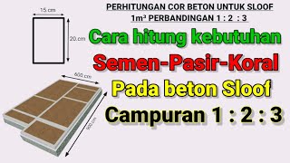Cara menghitung kebutuhan material cor sloof