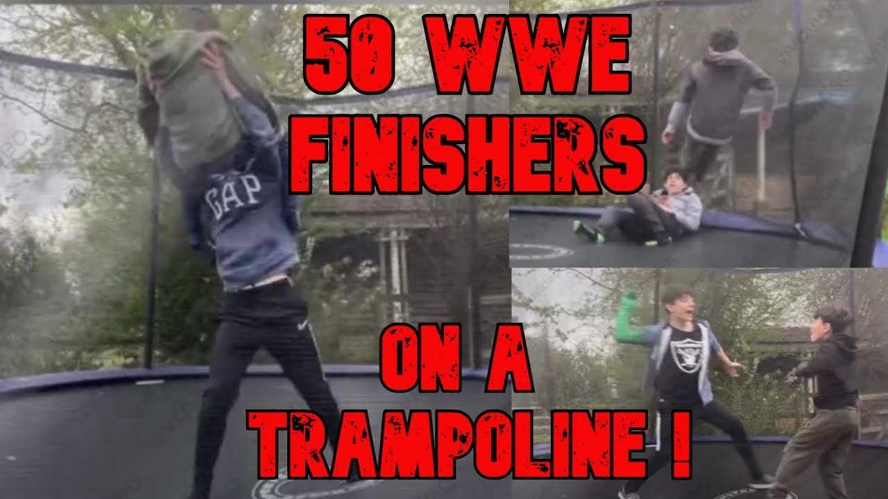 50 WWE Finishers On a Trampoline!