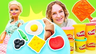 Çocuklar için yemek yapma oyunları! Okul öncesi play doh çocuk etkinlikleri!