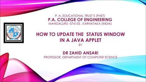Java Applet Part-5 How to Update a Status Window?