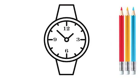 watch draw, drawing a wristwatch for kids.