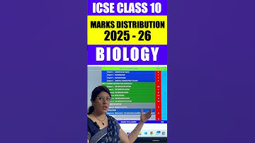 BIOLOGY MARKS DISTRIBUTION | ICSE BOARD CLASS 10 2026