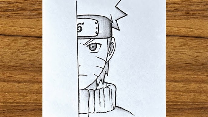 How to draw Kakashi Hatake from Naruto anime - Sketchok easy