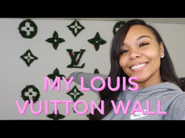 DIY HOLOGRAPHIC LOUIS VUITTON WALL (EVERYTHING BY HAND)* CUTE HOME