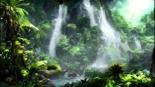 Jungle waterfall | Free animated motion background | Nature scenery animation