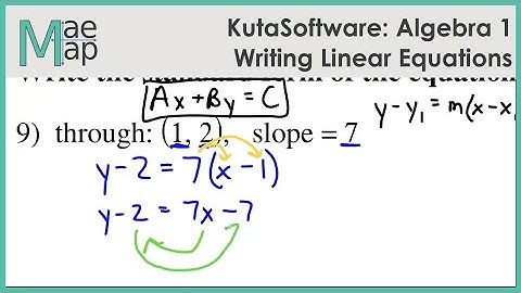 KutaSoftware: Algebra 1-  Writing Linear Equations