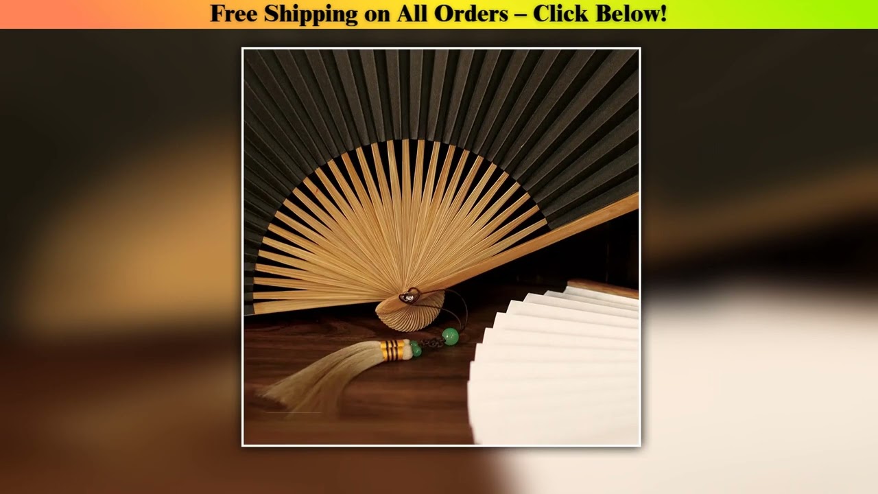 Chinese Retro Folding Hand Fan Bamboo Hand Painted Drama Folding Fan Double Side Vintage Hand