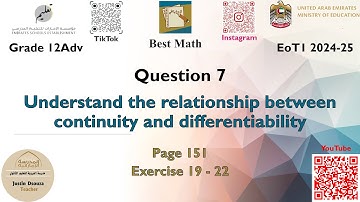 Continuity and differentiability | Q7 P1 | 12A | EoT1 |