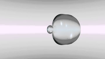 Uequal-sized Droplet Collision with Bouncing Outcome at Diameter Ratio 0.25 (Weber number 10)