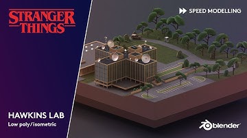 Hawkins Lab | Stranger Things | Blender 2.8 Lowpoly Isometric Timelapse