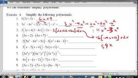 Algebra 8.1.1 Polynomial Addition and Multiplication