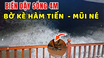 🔴 Cận cảnh sóng dữ cao 4m ập vào bờ kè Hàm Tiến – Mũi Né khi bão số 15 Koto gần kề!
