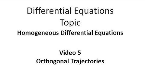 Orthogonal Trajectories