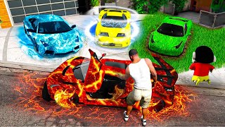 Shin chan & Franklin Found a Super Elemental (Earth,Fire,Water,Ice) Cars in Gta 5 in Telugu screenshot 5