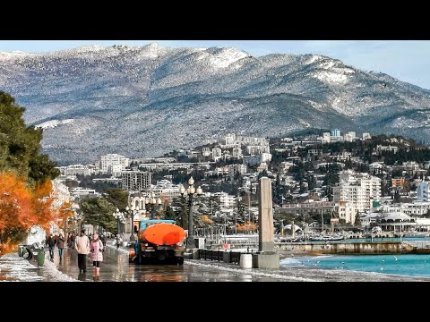 ЯЛТА и СНЕГ. Что происходит? Досталось даже Набережной! Настоящая зима! Крымское Кино. Крым 2021 ВЛОГ