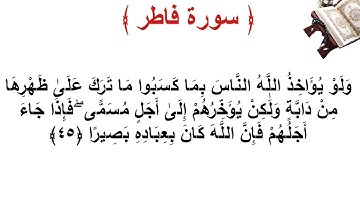 سورة فاطر الأية 45