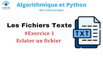Bac informatique | Les fichiers Texte ( Exercice 1 Éclater un fichier  ) Algorithmique et Python