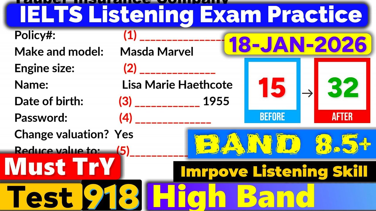 IELTS Listening Practice Test 2025 with Answers | Recent Exam - 18.01.2026