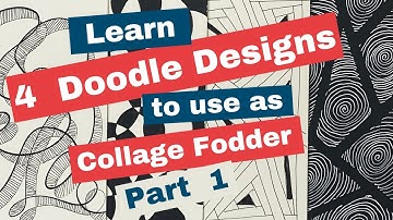 Learn 4 doodle designs to use as collage fodder