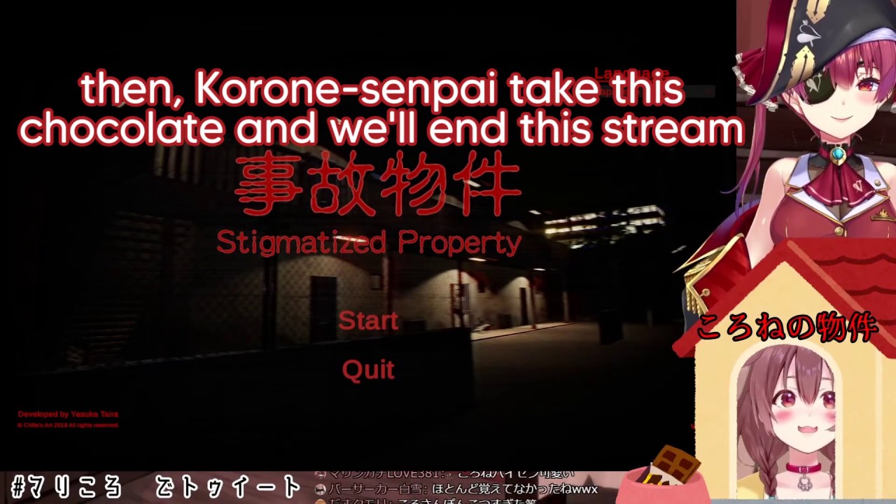 Korone ate Chocolate from Marine and dies