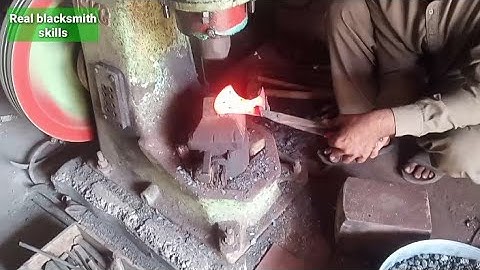 Hot Iron In Blacksmith furnace//Forging power hammer//how to prepare axe// @RealBlackSmithSkills