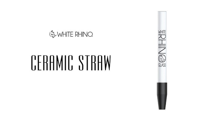 Dual Container with QUARTZ Glass Straw and Chillum – White Rhino