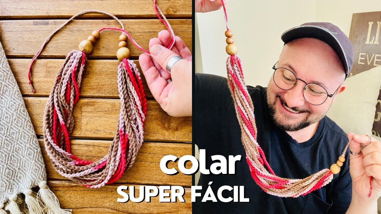 COLAR DE CROCHÊ - FEITO SOMENTE DE CORRENTINHAS -SUPER FÁCIL PARA INICIANTES NO CROCHÊ, VC VAI AMAR!